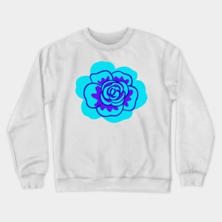 blue rose flower illustration Crewneck Sweatshirt